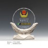 玻璃奖杯水晶盾牌 警徽奖牌 警察单位礼品 部队文化活动纪念品