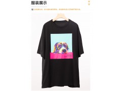 温碧霞IRENENA服装品牌，夏季动漫狗狗印花运动短袖T恤图3