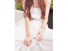 温碧霞IRENENA服装品牌，时尚韩版白色抹胸高腰显瘦连体裤图3
