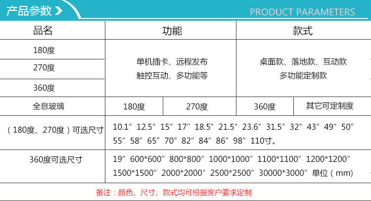 产品参数