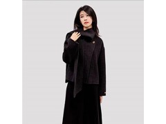 温碧霞代言IRENENA服装品牌时尚呢子半身裙黑色百褶休闲裙图3
