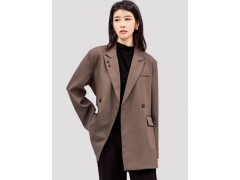 温碧霞代言IRENENA服装品牌羊毛长袖女西装中长款翻领外套图3
